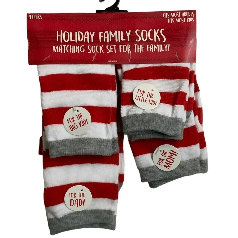 Holiday Family Christmas Socks Entire Family Socks 4 Pack